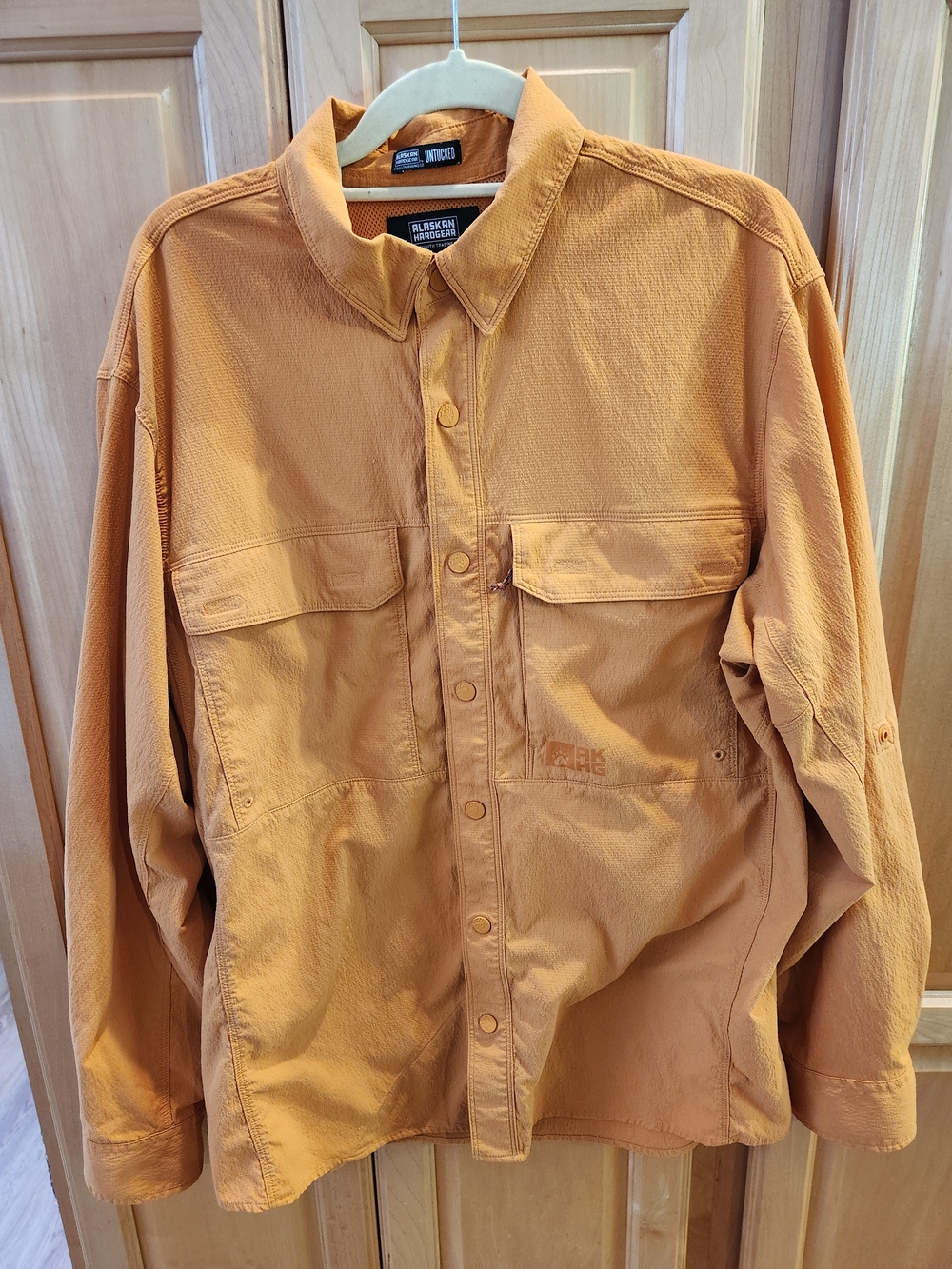Duluth Trading Co Alaskan Hardgear Orange Lightweight Utility Shirt Jacket